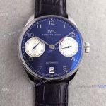 Swiss Copy IWC Schaffhausen 7 Days Black Leather watch - White sub-dial